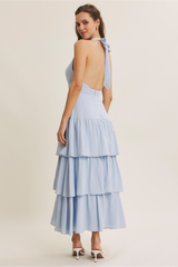 Light Gray Endless Ruffle Tiered Maxi Dress Maxi Dress