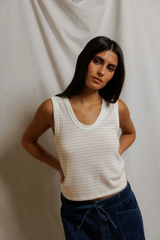 Gray Kendra Brushed Sweater U-Neck Tank Tank