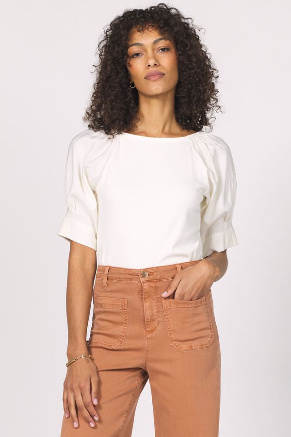 Misty Rose Kera Mixed Media Top Top