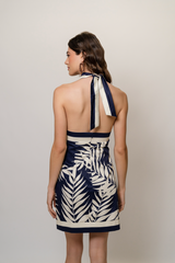 Gray Baker Dress in Navy/Ivory Paradis Foliage Mini Dress