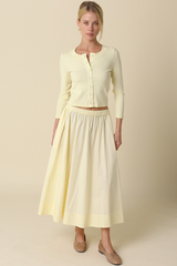 Wheat Nolan Crop Button Top Cardigan