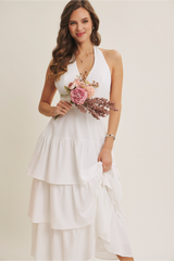 Light Gray Endless Ruffle Tiered Maxi Dress Maxi Dress