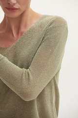 Rosy Brown Jocelene Shimmer Sweater Top Sweater