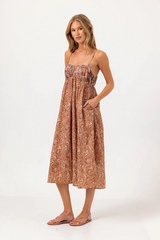 Seashell Barker Dress in Floral Vine Maxi Dress