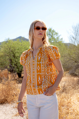 Alice Blue Lia Top in Bowen Deco Print Top