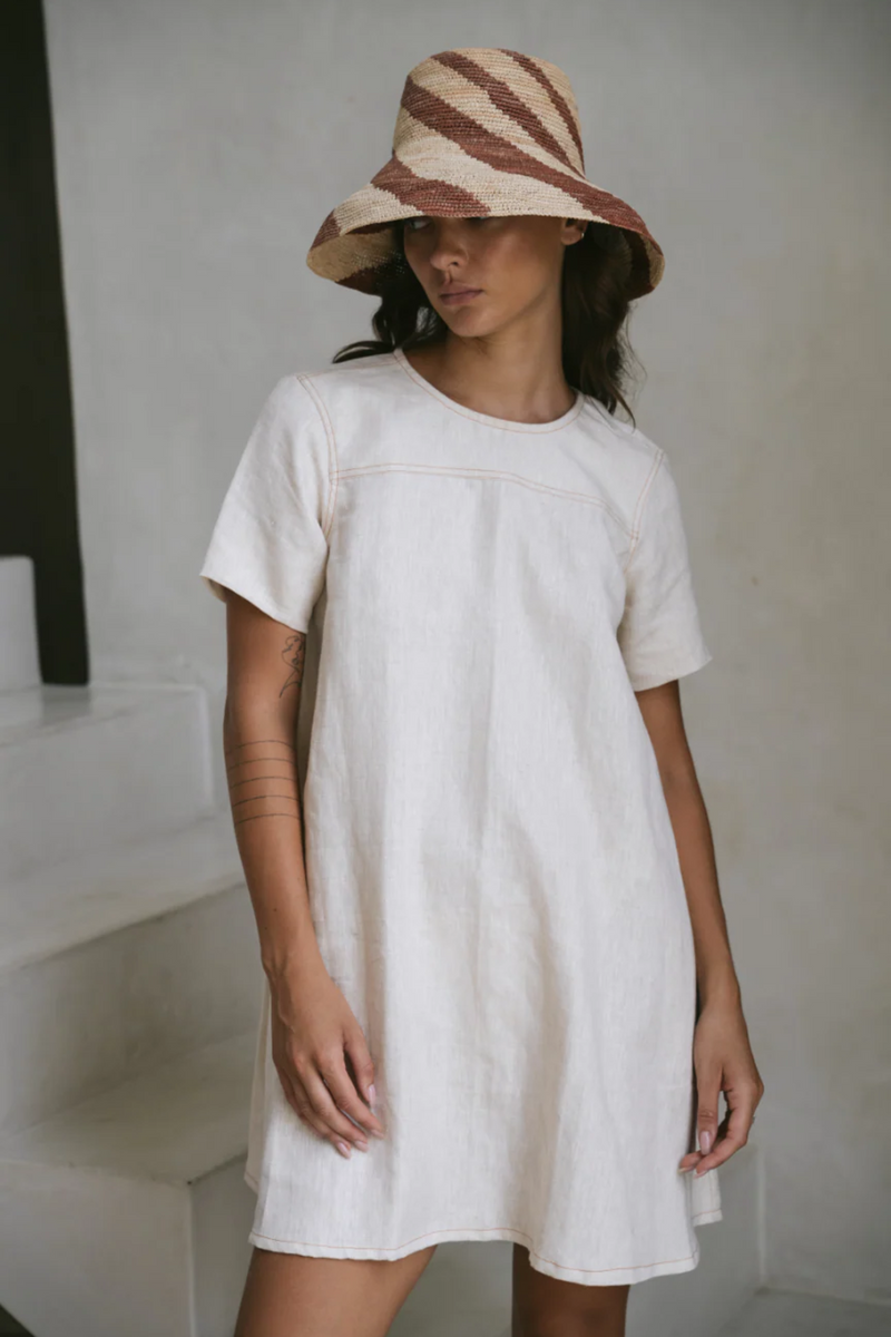 Light Slate Gray Parker Linen Mini Dress Mini Dress