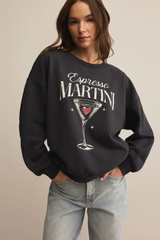Dark Slate Gray Oversized Espresso Martini Sweatshirt Sweatshirt