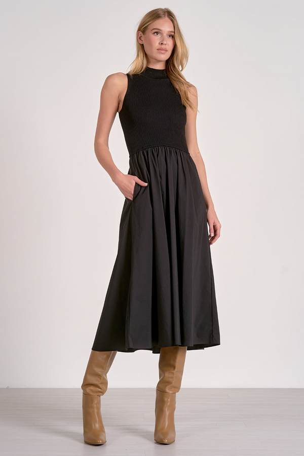 Light Gray Nova Mock Neck Midi Dress Midi Dress
