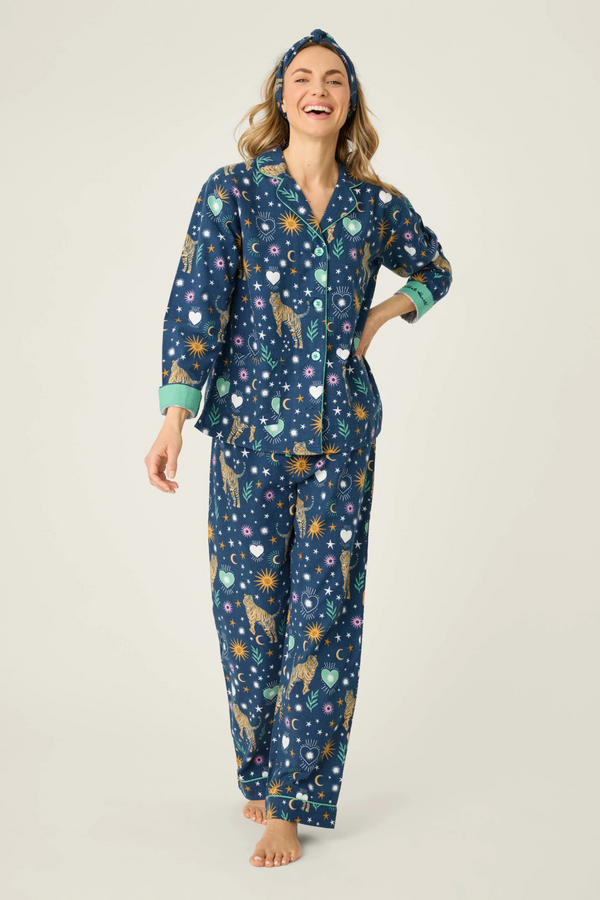 Light Gray Wild At Heart 3-Piece Flannel PJ Set Pajamas