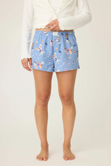 Light Gray Baked Woof Love Dog Print Flannel Shorts Short
