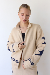 Light Gray Harvest Zip Sweater Jacket Jacket