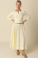 Wheat Nolan Crop Button Top Cardigan