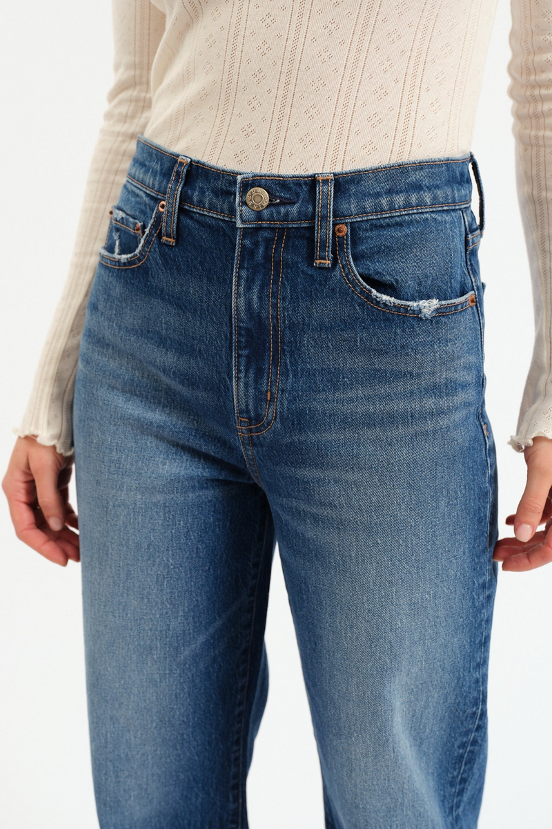 Dark Slate Gray City High Rise Straight Leg | Bright Blue Jeans