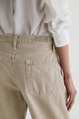 Rosy Brown Hattie Crop High Rise Barrel | Sulfur Light Taupe Jeans
