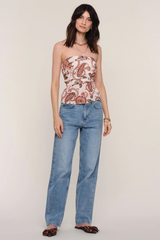 Light Gray Dali Top in Paisley Top