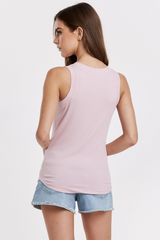 Lavender Cleo Ribbed Crew Tank Tank Top