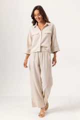 Misty Rose Weave Simona Shirt Top