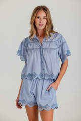 Light Gray Bluff Shirt Top