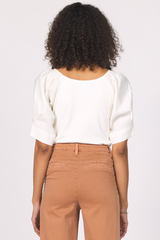 Misty Rose Kera Mixed Media Top Top