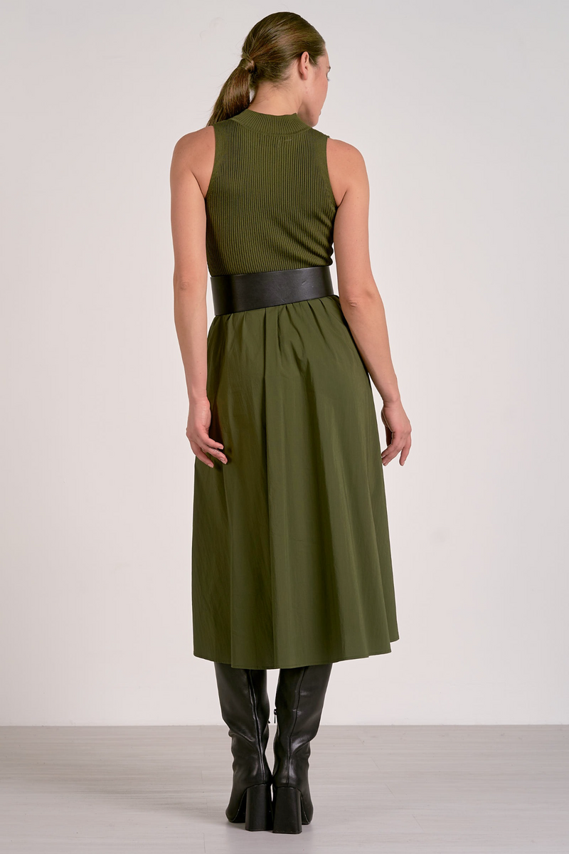 Light Gray Nova Mock Neck Midi Dress Midi Dress