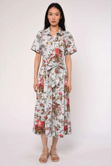 Lavender Drew Midi Dress in Battersea Floral Print Midi Dress