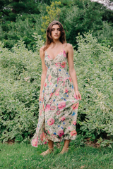 Dark Olive Green Fiorella Maxi Dress in Milla Floral Print Maxi Dress