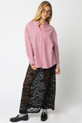 Light Gray Cherry Striped Shirt Shirt