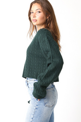 Dark Slate Gray Pritchett Cropped Sweater Sweater