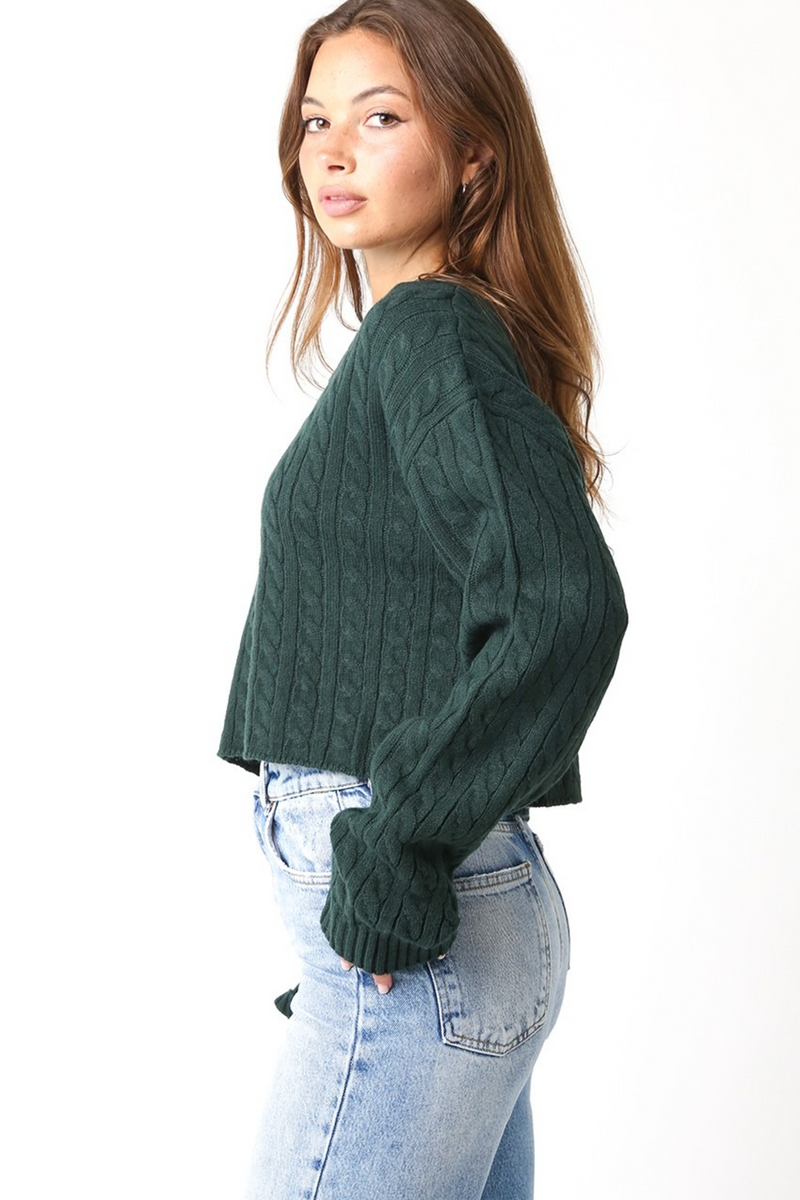 Dark Slate Gray Pritchett Cropped Sweater Sweater