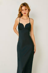 Light Gray Midnight Sonnet Satin Maxi Dress Maxi Dress