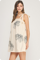 Antique White Cotton Bloom Mini Dress Mini Dress