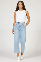 Lavender Holly High Rise Straight Cropped Jeans | Sunset Blues Jeans