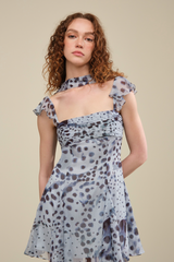 Gray Reverie Printed Mini Dress in Pearl Ray Mini Dress
