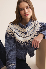 Light Gray North Sea Fairisle Cardigan Cardigan