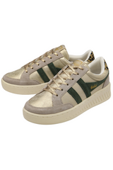 White Smoke Superslam Blaze II Sneaker | Gold/Evergreen/Leopard Sneaker