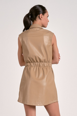 Light Gray Melrose Faux Leather Mini Dress Mini Dress