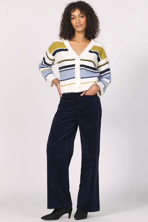 Black Sasha Cardigan Sweater in Golden Horizon Sweater