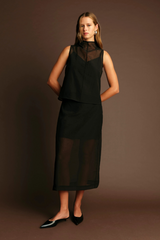 Dark Slate Gray Hugh Sheer Top Top