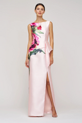 Light Gray Luciana | Column Gown Formal Gown