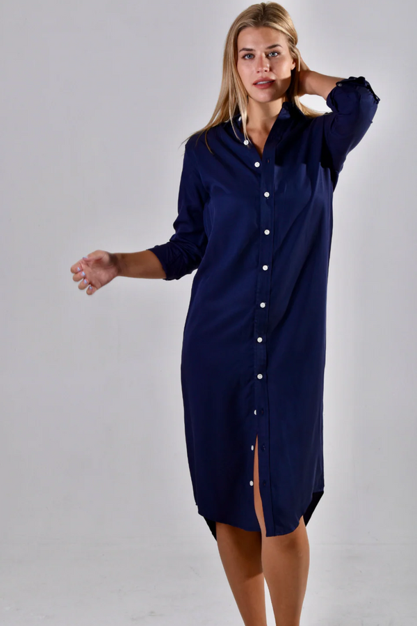 Gray Tencel Girlfriend Midi Dress Midi Dress