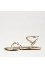Lavender Ellina Strappy Sandal | Amber Gold Leather Sandal