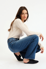 Dark Slate Gray City High Rise Straight Leg | Bright Blue Jeans