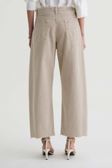 Rosy Brown Hattie Crop High Rise Barrel | Sulfur Light Taupe Jeans