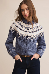 Dark Slate Gray North Sea Fairisle Cardigan Cardigan