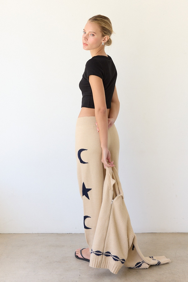 Antique White Issac Knit Jogger Pant Joggers