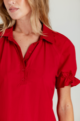 Firebrick Crew Dress Mini Dress