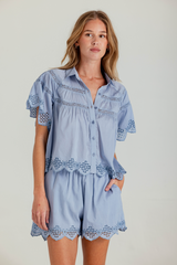 Light Gray Bluff Shirt Top