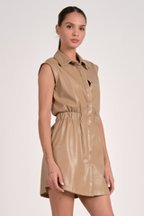 Light Gray Melrose Faux Leather Mini Dress Mini Dress
