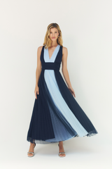 Lavender Valetta Gown in Blue Colorblock Formal Dress