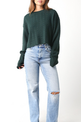 Dark Slate Gray Pritchett Cropped Sweater Sweater